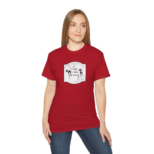 Humorous Women's Cat Lover T-Shirt, Single-Taken-Cat Lady