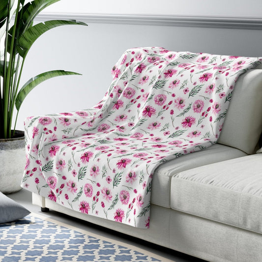 pink floral throw blankets
