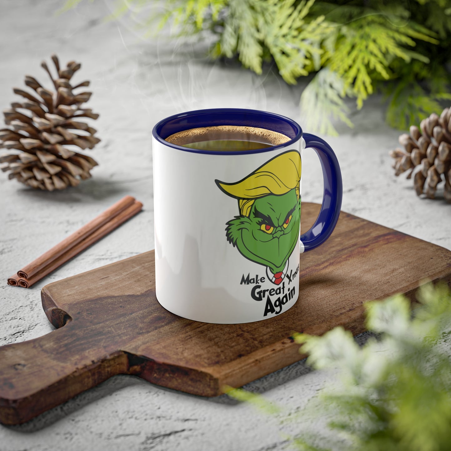 MAGA Coffee Mug, Making X-Mas Great Again, The Grinchyrump Christmas Mug, 11oz, Accent Colors