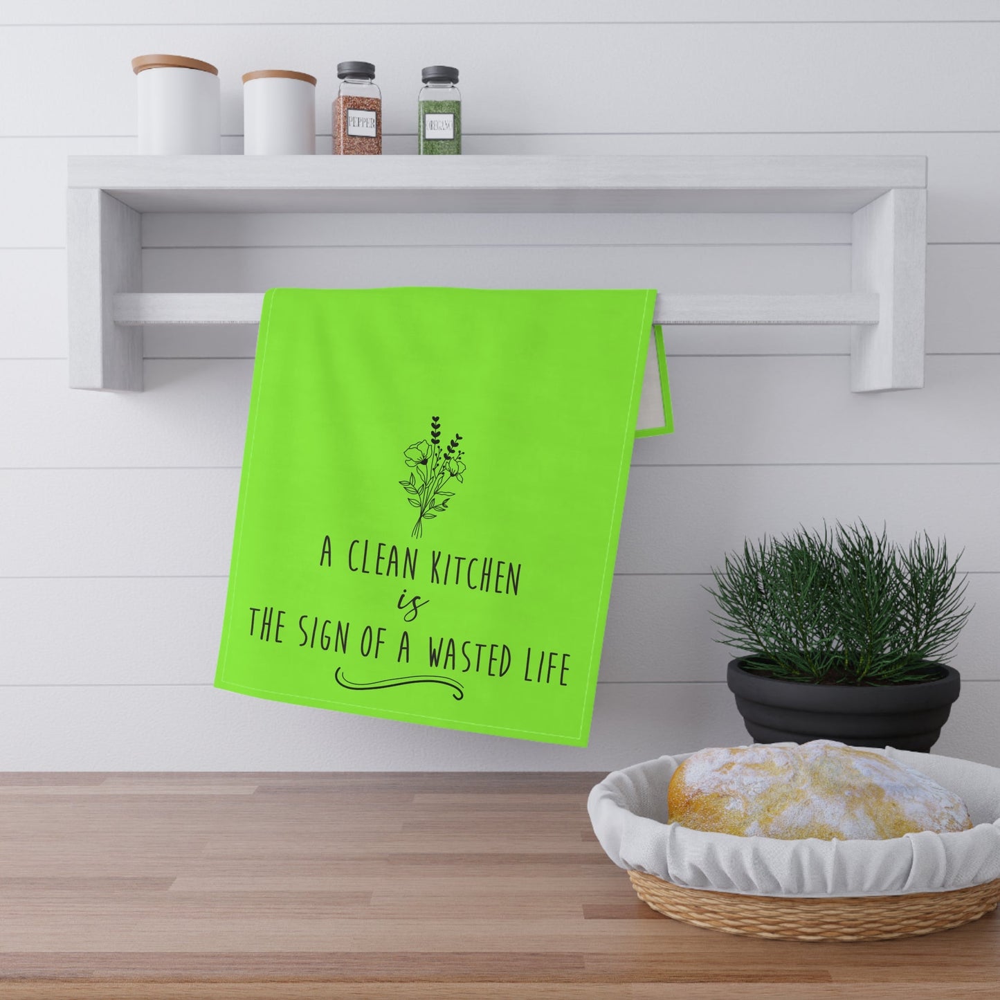 Kitchen Towel, Dish Towel, Funny Tea Towel, Clean Kitchen - Wasted Life