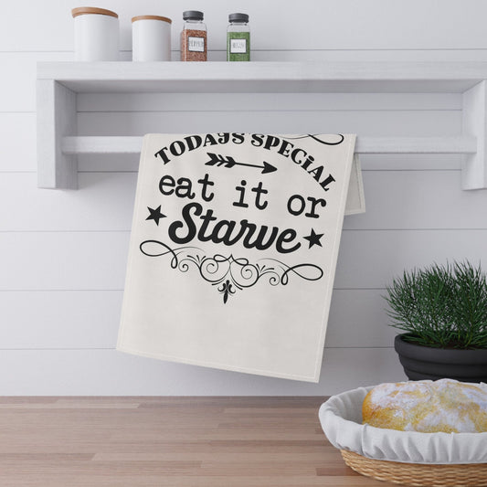 Kitchen Towel, Tea Towels, Funny Dish Towels, Eat or Starve