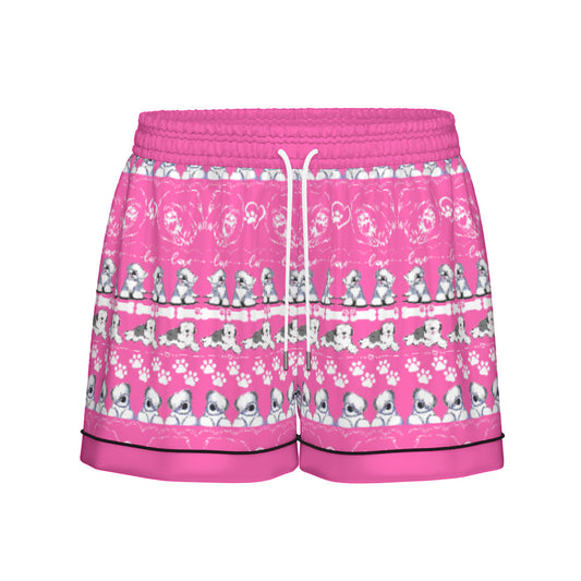 Old English Sheepdog Women’s Pajama Set, Silky Summer Comfort, Pink