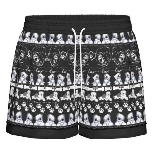 Old English Sheepdog Women’s Pajama Set, Silky Summer Comfort, Black