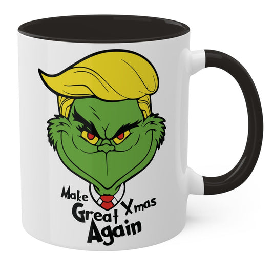 MAGA Coffee Mug, Making X-Mas Great Again, The Grinchyrump Christmas Mug, 11oz, Accent Colors