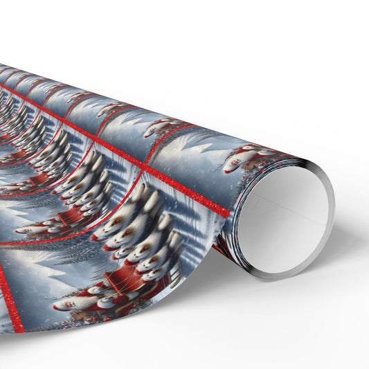 Christmas Wrapping Paper, Santa Paws Sled
