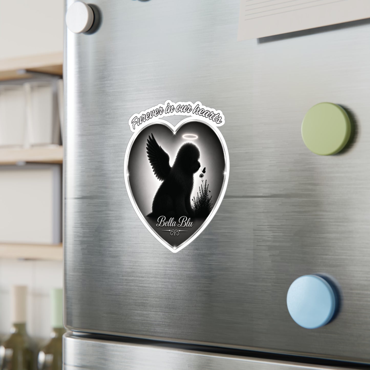Old English Sheepdog Memorial Angel Heart Decal — (Personalizable)