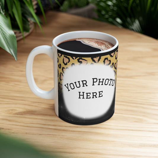 Personalized Leopard Print Coffee Mug - Photo Mug (11oz/15oz)