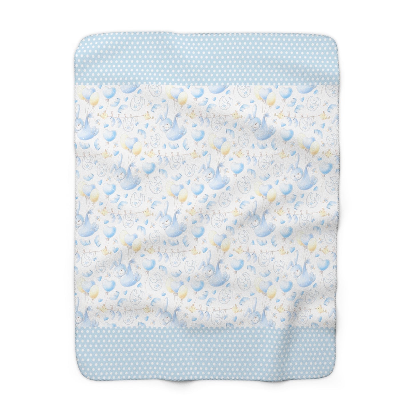 blue polka dot blanket