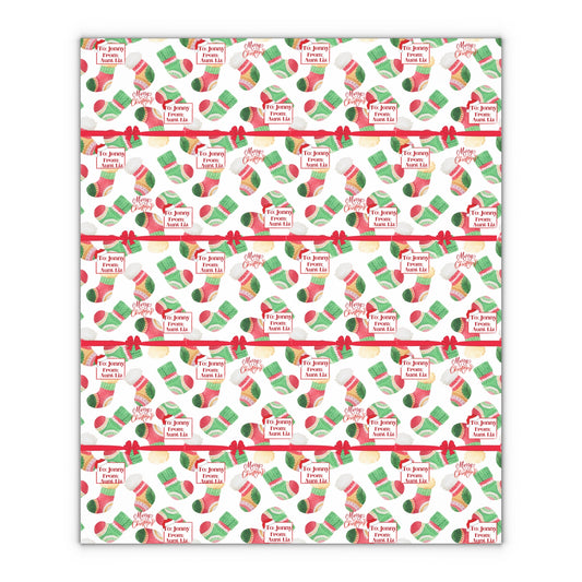 Personalized, Christmas Wrapping Paper - Stockings