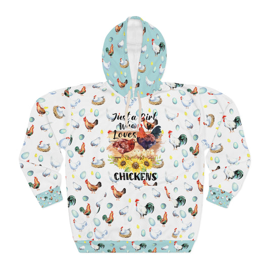 Chicken Hoodie - Just A Girl Who Loves Chickens, Pullover Hoodie