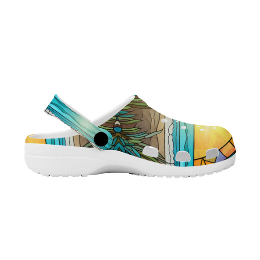 Beach Shoes, Beach Stained Glass Slip-On's