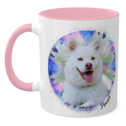 tie dye custom photo coffee mug