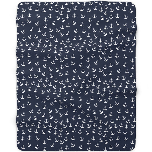 Blanket, Navy Anchor Throw Blanket, Nautical Blanket