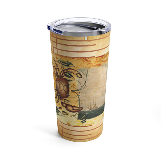 Travel Tumbler Antique Nautical Map, Schooner Insulated Tumbler, Nautical Travel Tumbler 20oz