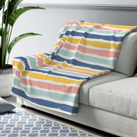 Blanket, Throw Blanket, Striped Blanket, Colorful Strips