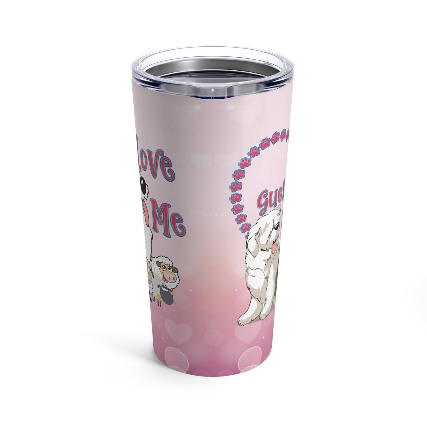 Old English Sheepdog Insulated Tumbler, Doggie Travel Tumbler, You Love Me, 20oz Stainless Steel Tumbler