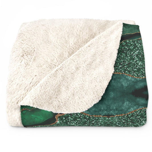 Green Throw Blanket, Emarald Green Blanket, BoHo Design, Deep Forest and Emarald Greens