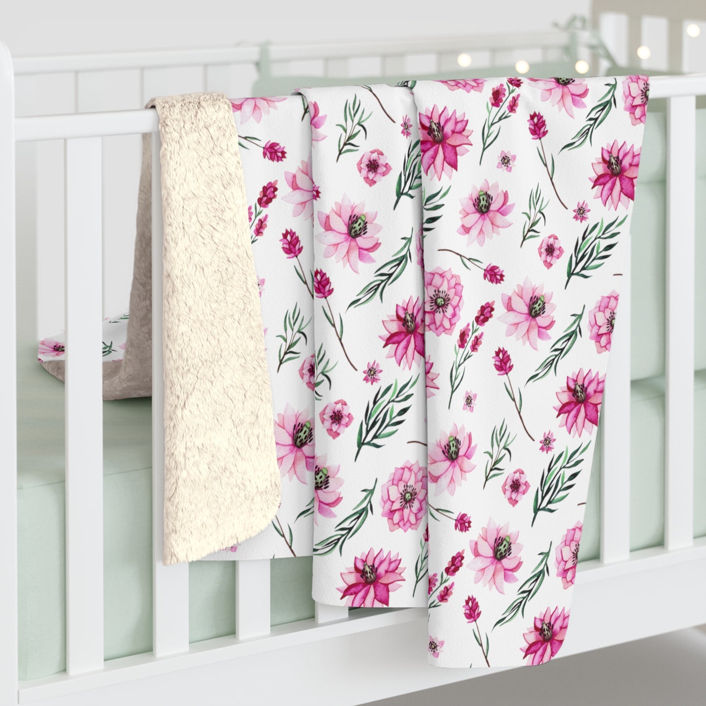 floral sherpa throw blanket