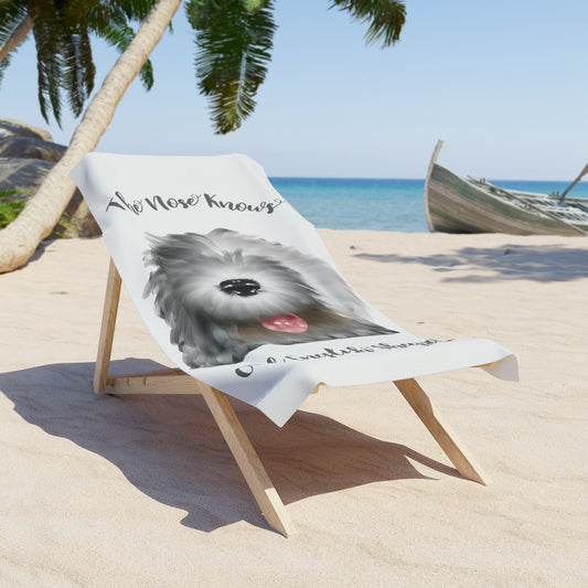 Old English Sheepdog Beach Towel, The Nose Knows