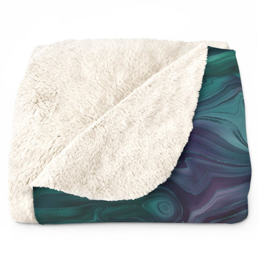 Ocean Colored Throw Blanket, Purple Blanket, Green Blanket, Teal Blanket, BoHo Design Throw Blanket, Purple Green Teal Swirl