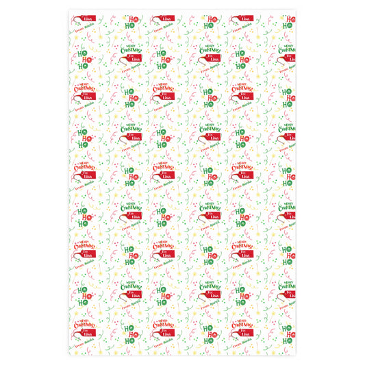 Personalized, Christmas Wrapping Paper - Ho Ho Ho