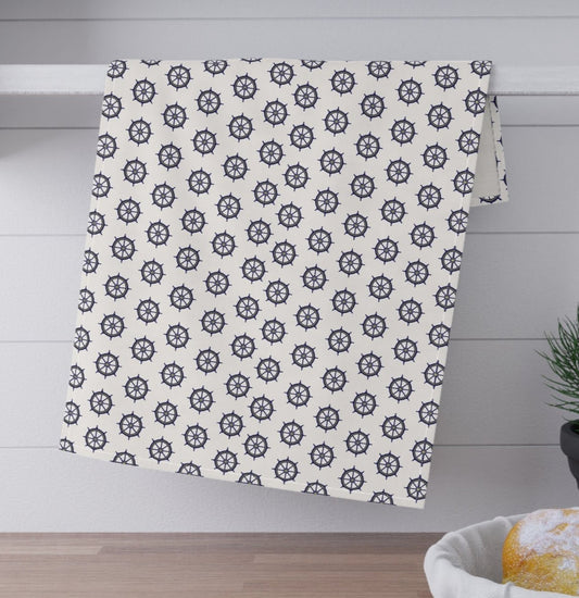 Kitchen Towels, Tea Towels Nautical Designs, Compose Rose, Ships Anchor, Caption's Wheel, Kitchen Tea Towels