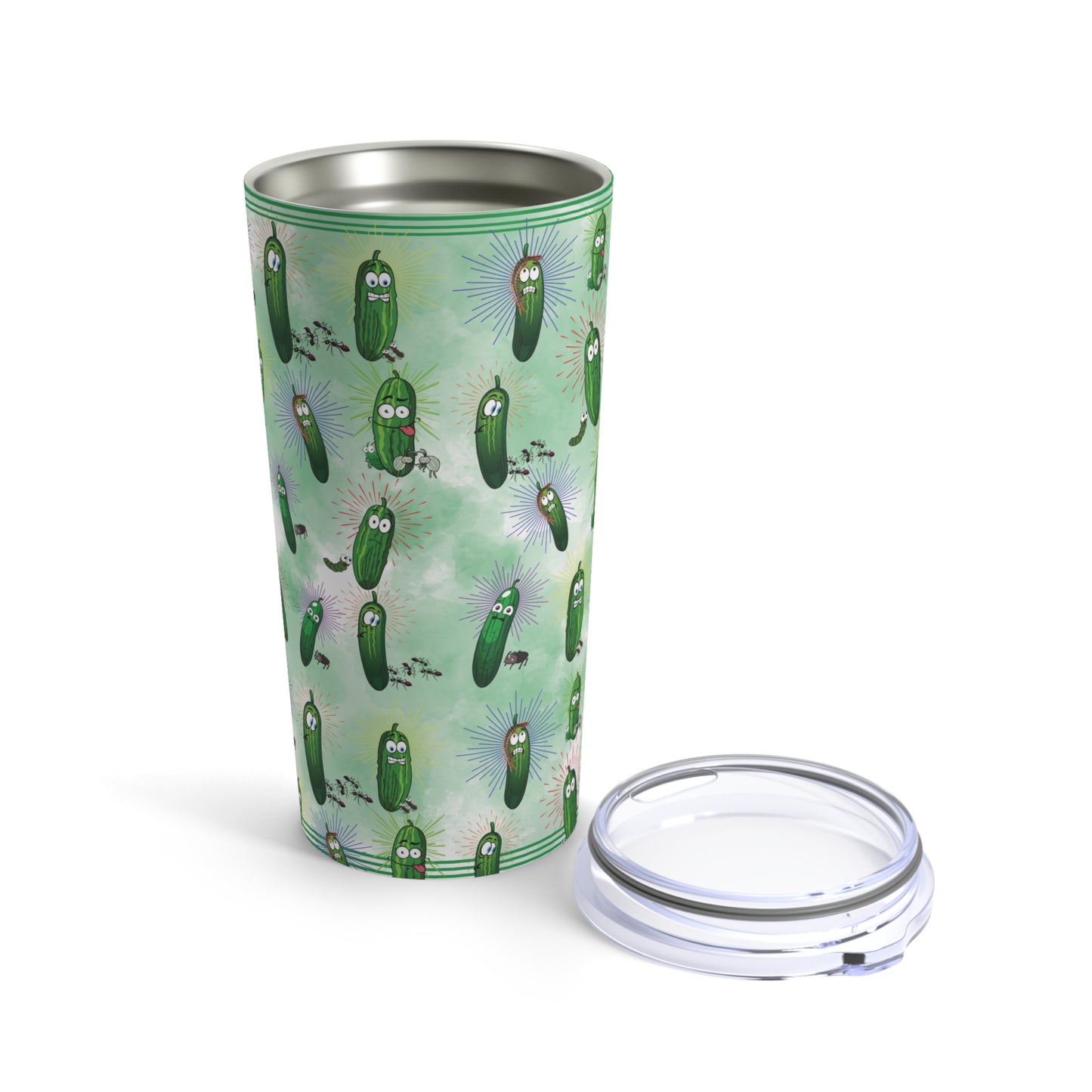 Dill Pickle Travel Tumbler, Stainless Steel Dill Pickle Tumbler, The Dlybug 20oz Tumbler