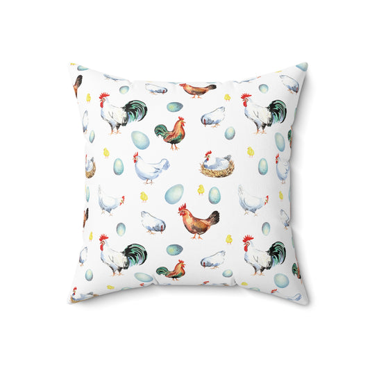 rooster contrasting pillow