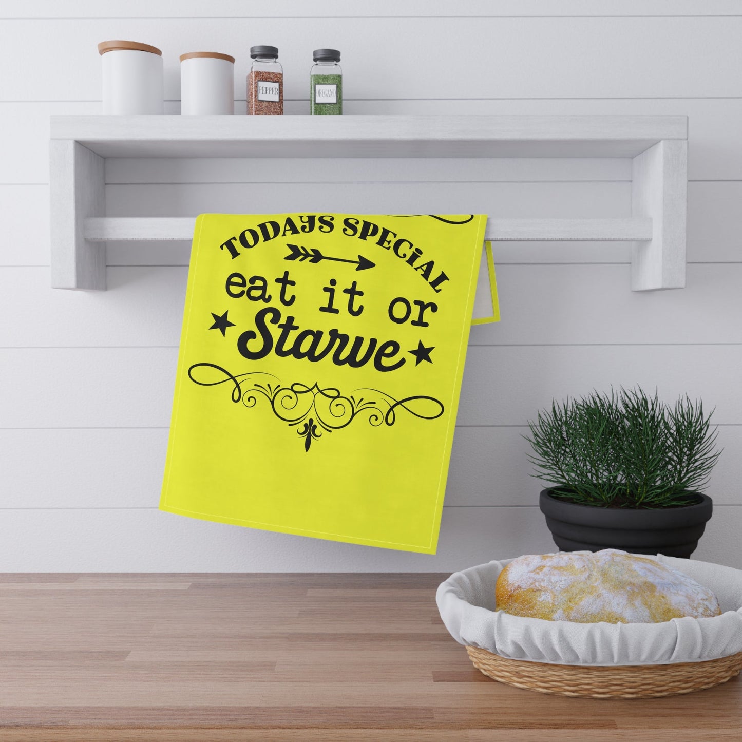 Kitchen Towel, Tea Towels, Funny Dish Towels, Eat or Starve