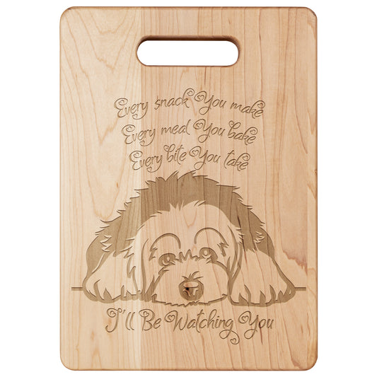 I'll Be Watching You, Old English Sheepdog Cutting Board, Maple