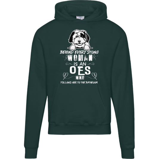 Old English Sheepdog, Behind Every Strong Women, Champion Hoodie
