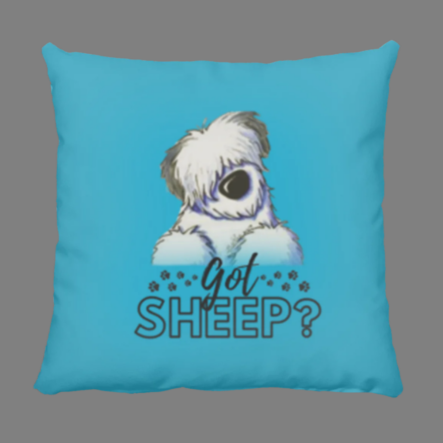 old English sheepdog throw pillow