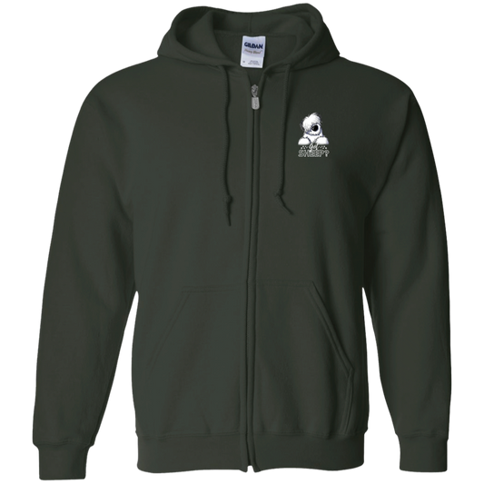 Got Sheep? Old English Sheepdog Zipped Hoodie, w/White Writing, Front and Back Graphic Design, Gildan Cotton/Polyester Hoodie