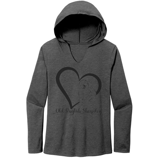 Old English Sheepdog Heart, Unisex, Pullover Cotton/Fleece Hoodie