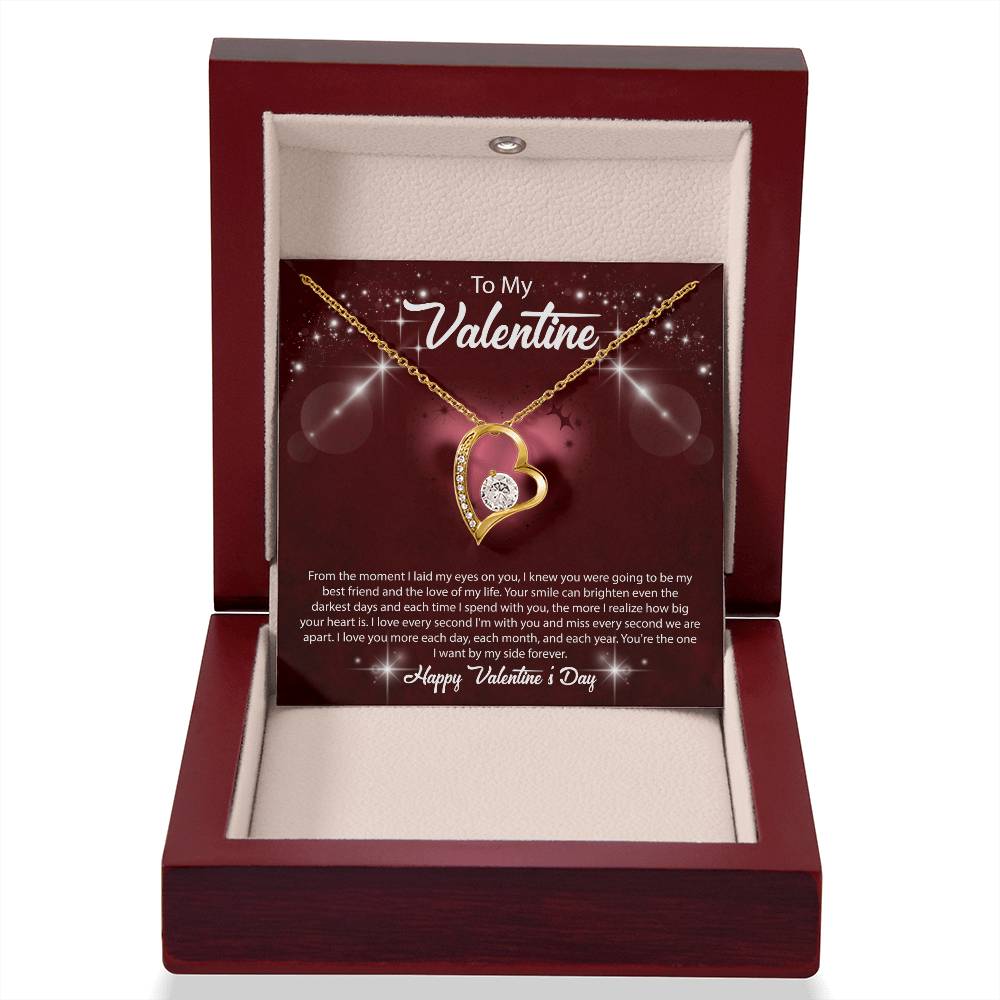 Heart Pendant Necklace, Valentines Day Gift For Her with Message Card, To My Valentine