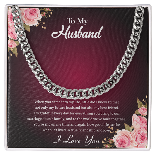 Valentine's Gift For Husband, Chain Link Necklace, Valentines Gifts for Men, Men's Valentine's Day Gift with Message Card