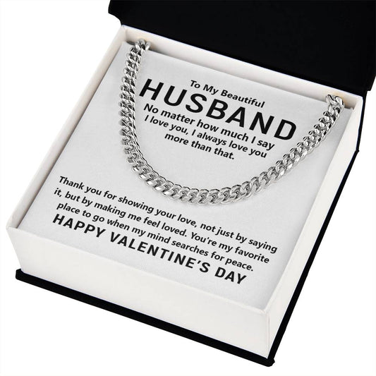 Valentine's Gift for Him, Chain Link Necklace, Valentines Gifts for Men, Valentine's Day Gift for Husband