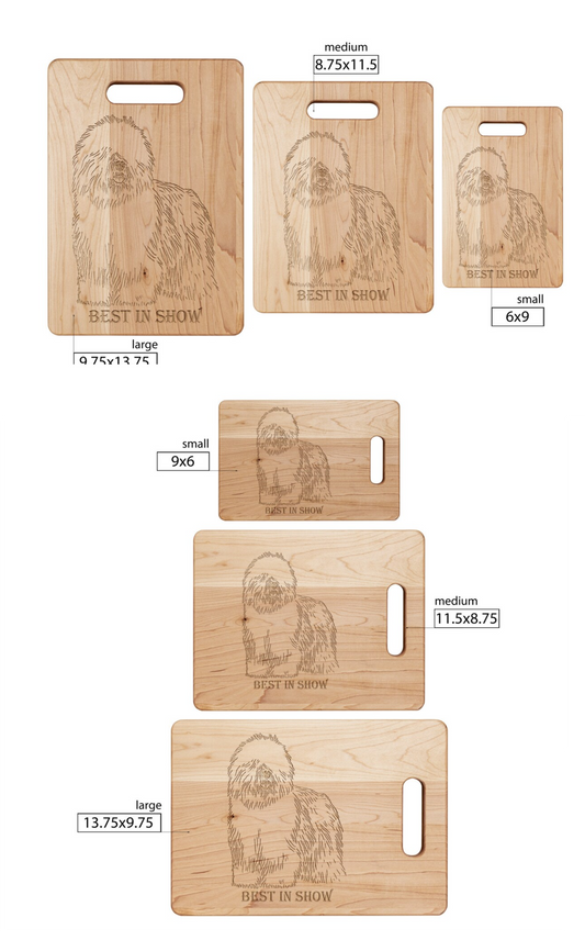 Personalized Old English Sheepdog, Maple Cutting Board