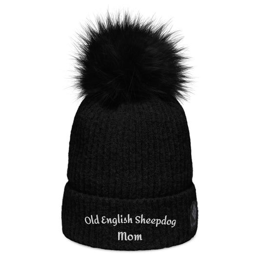Old English Sheepdog Pom Pom Beanie Hat