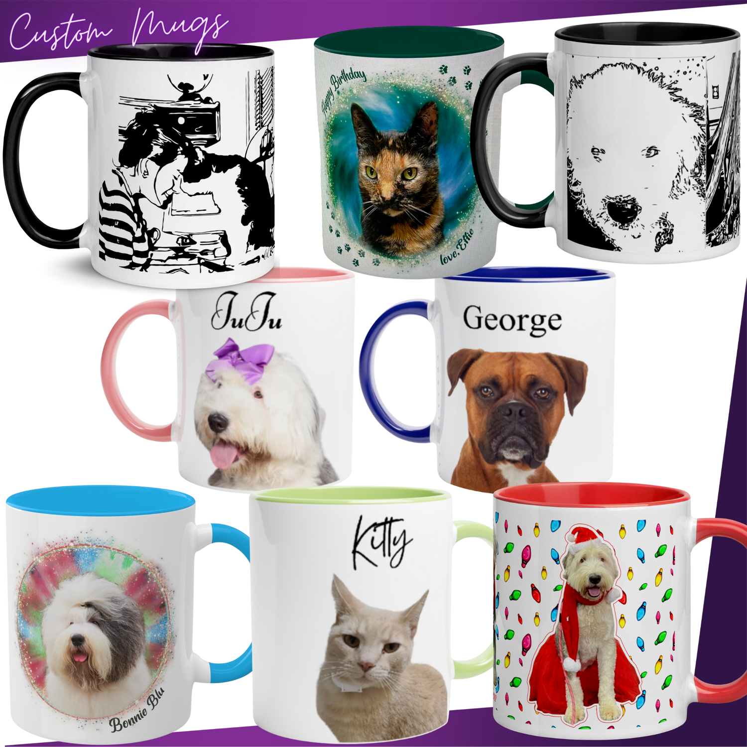 Mugs, Furry Friends, Personalized