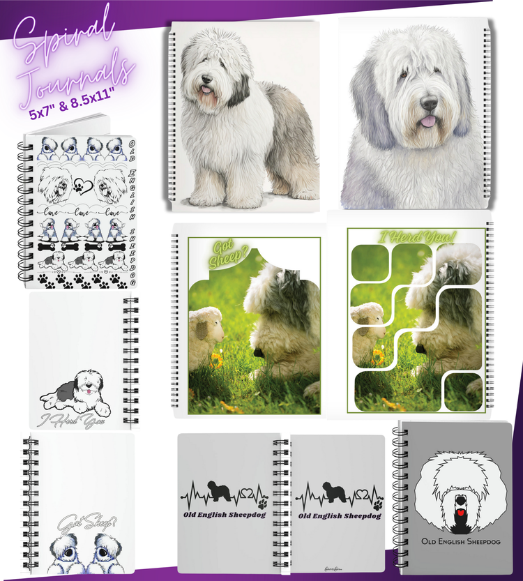 Notebooks, Planners, Journals, Old English Sheepdog