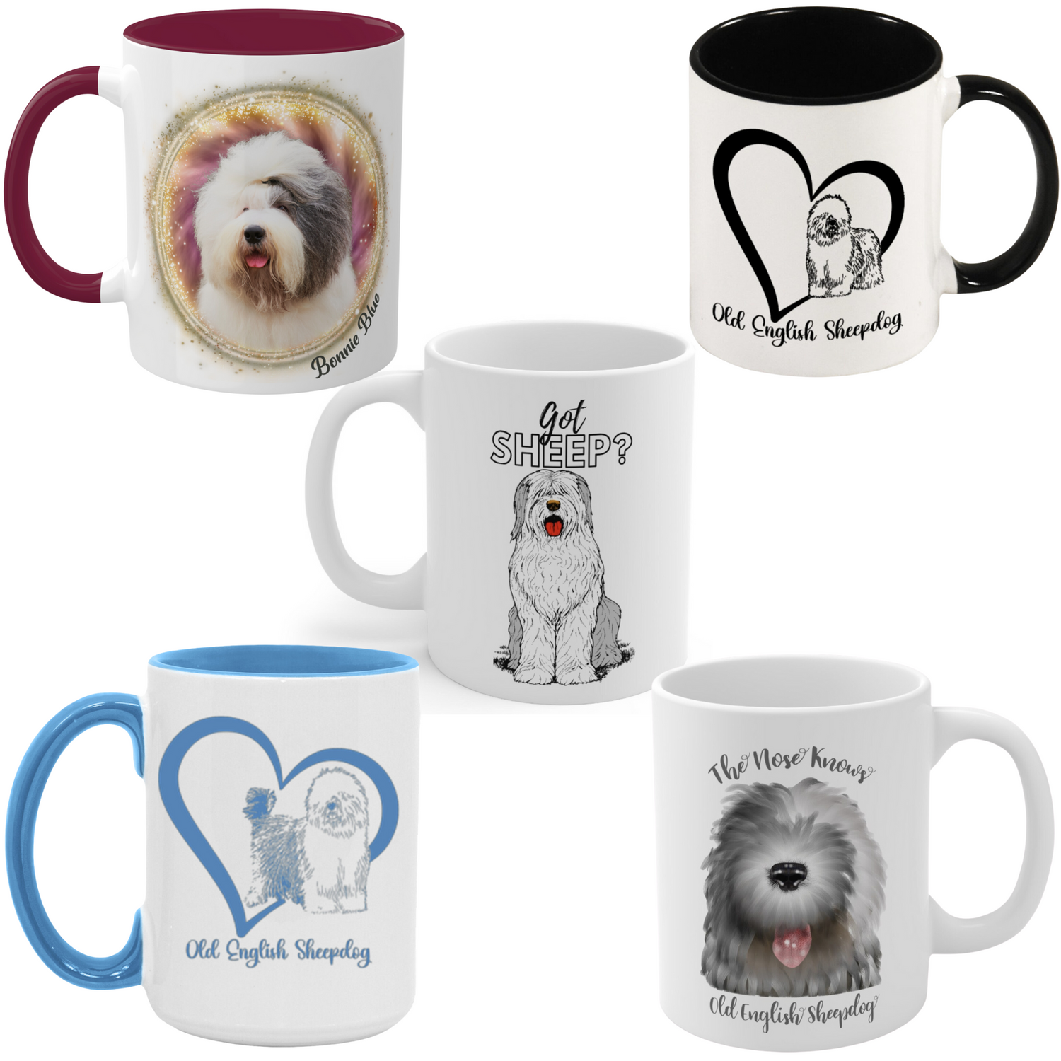 Mugs, Old English Sheepdog