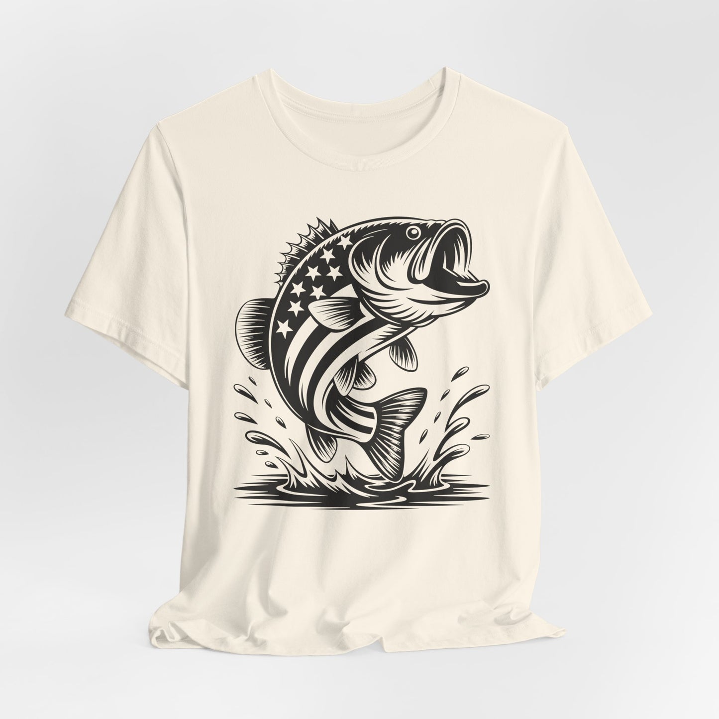 American Flag Bass T-Shirt — Patriotic Fishing Shirt