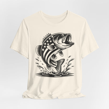 American Flag Bass T-Shirt — Patriotic Fishing Shirt