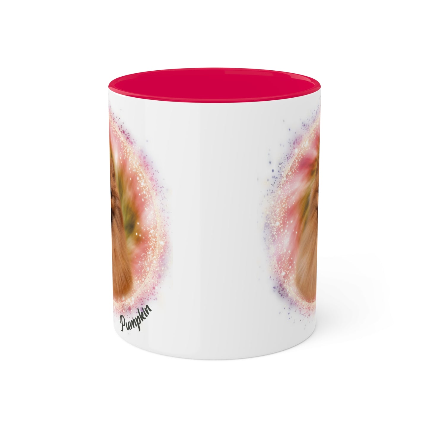 Warm Swirl Tie Dye Pet Photo and Name Mug