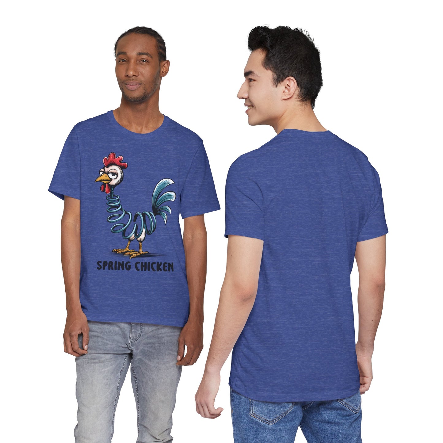Spring Chicken T‑Shirt — Funny Cartoon Rooster Tee