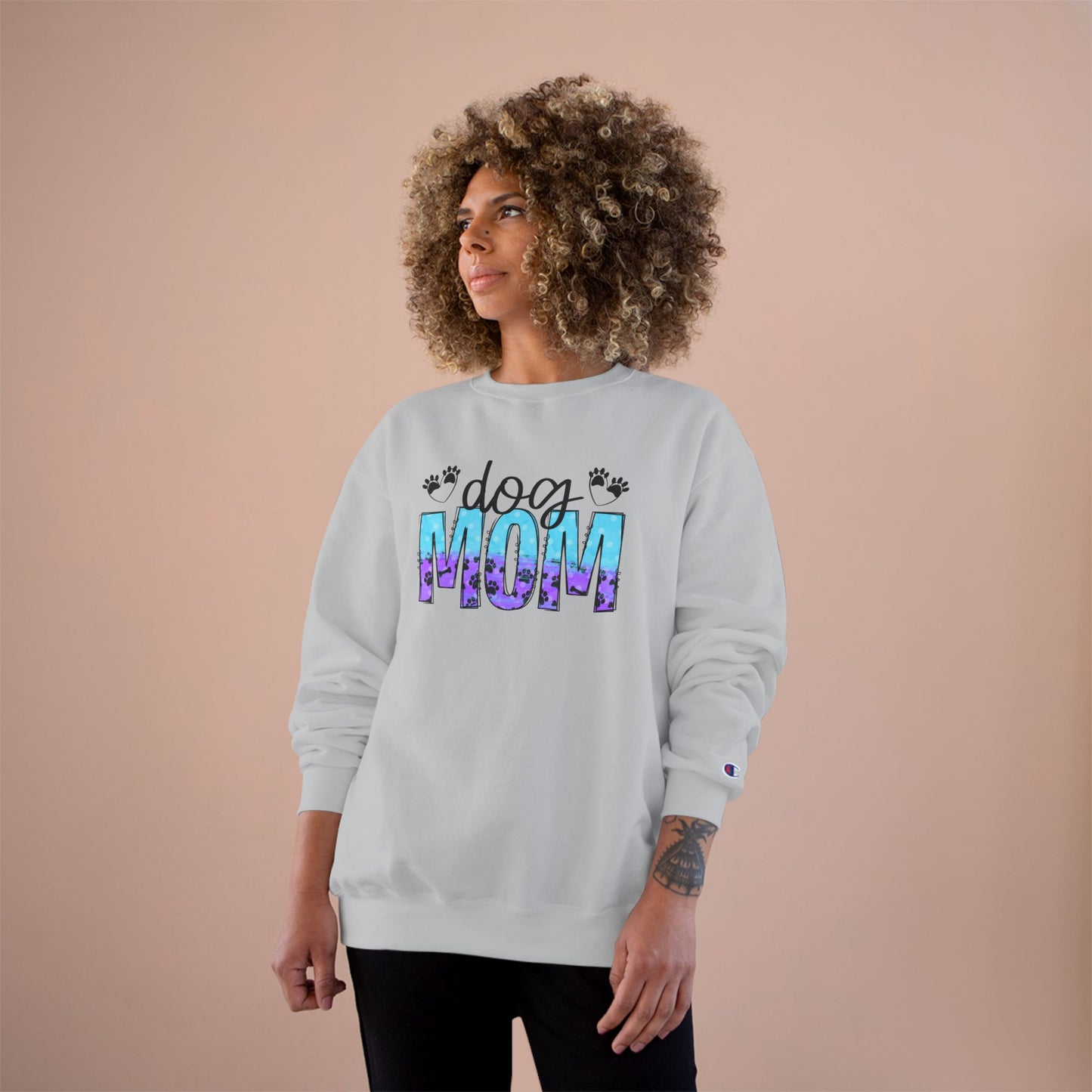 Colorful Dog Mom Top - Champion Crewneck Top