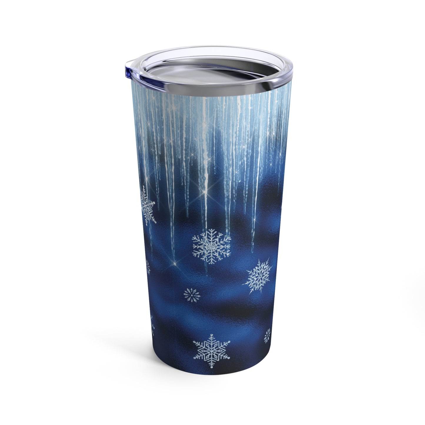 blue and white tumbler