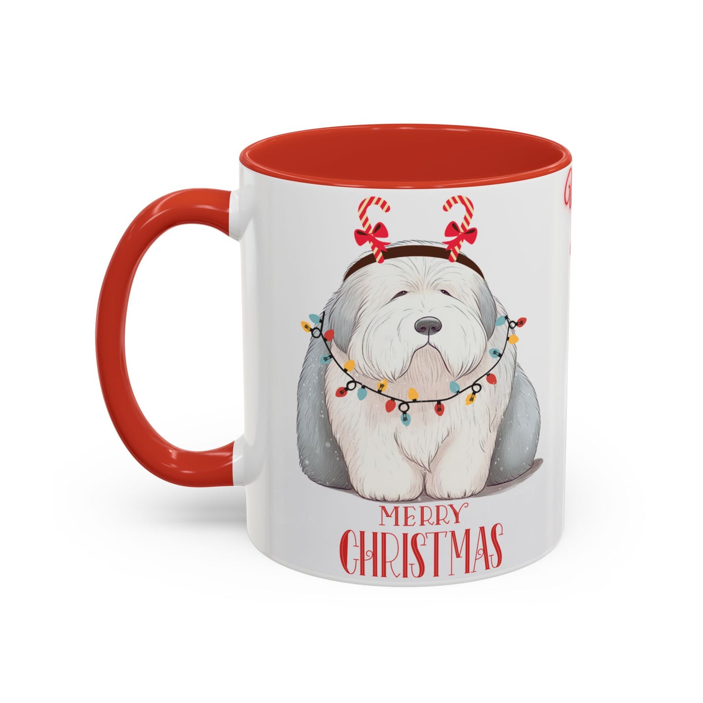 Unconditional Love Old English Sheepdog Christmas Ceramic Coffee Mug - 11 oz