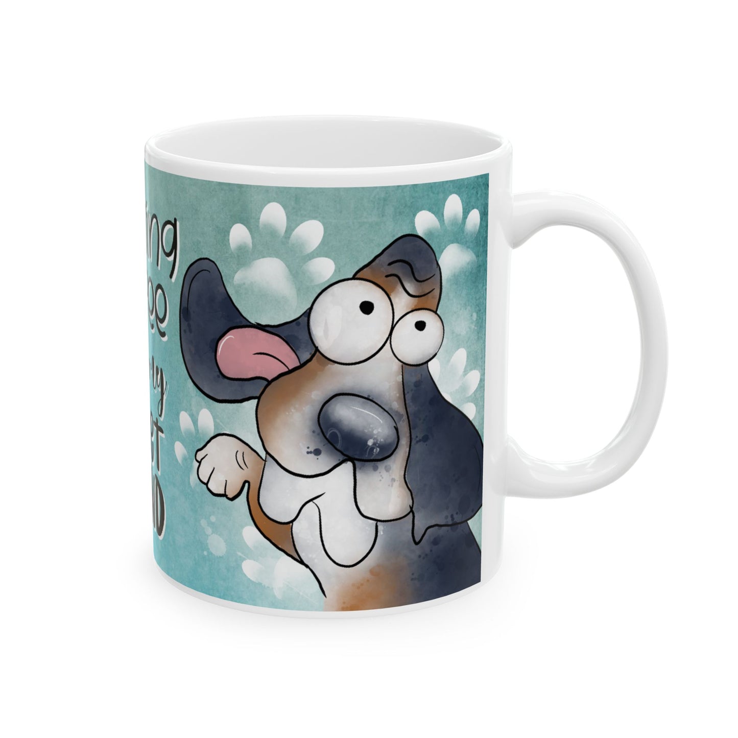 Basset Hound Ceramic Coffee Mug, 11 and 15oz